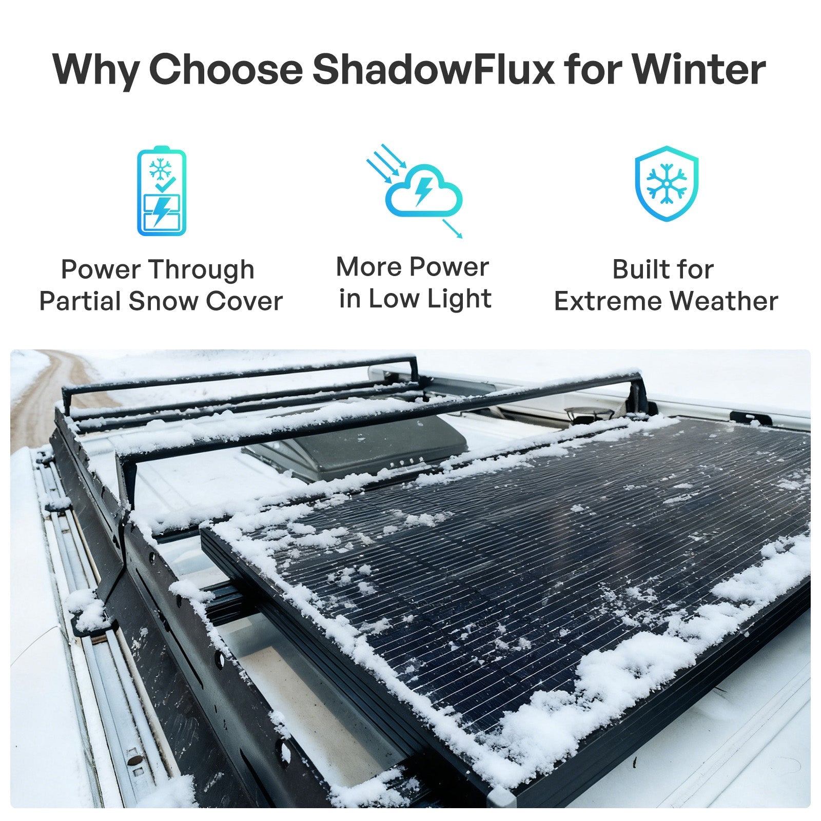 ShadowFlux 120/200W N-Type High Efficiency Anti-Shading Solar Panel