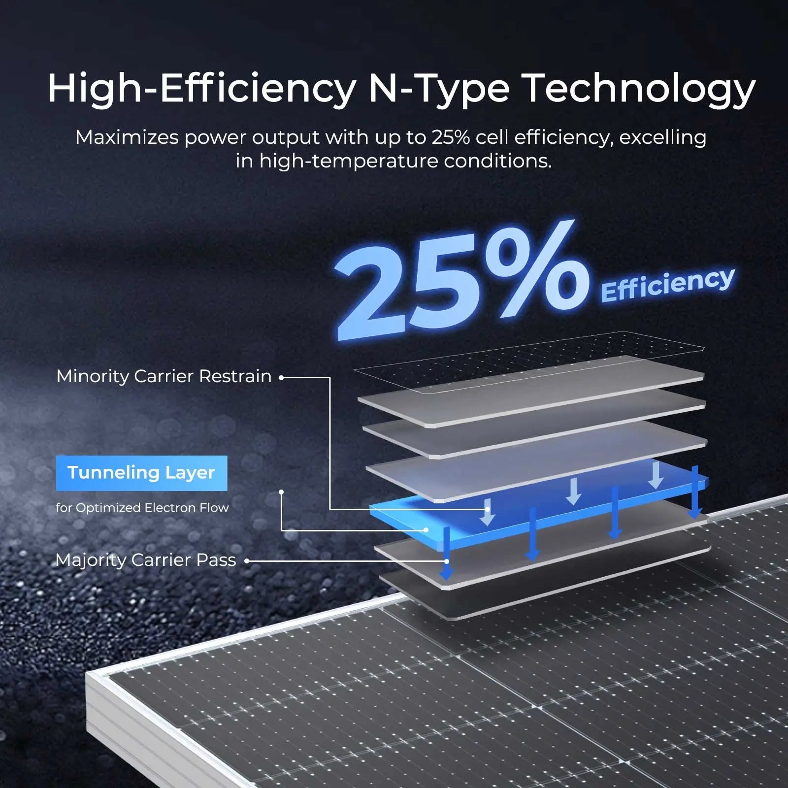 590W N-Type Bifacial Solar Panel（2-Pack）