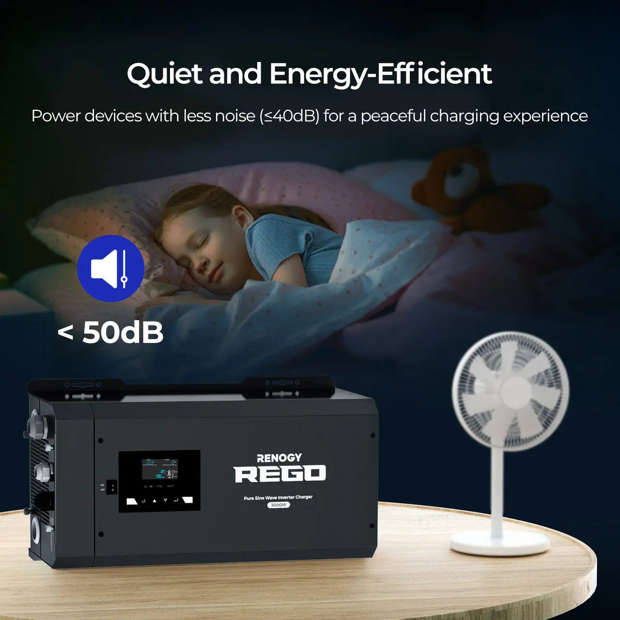 REGO 12V 3000W Pure Sine Wave Inverter Charger w/ LCD Display