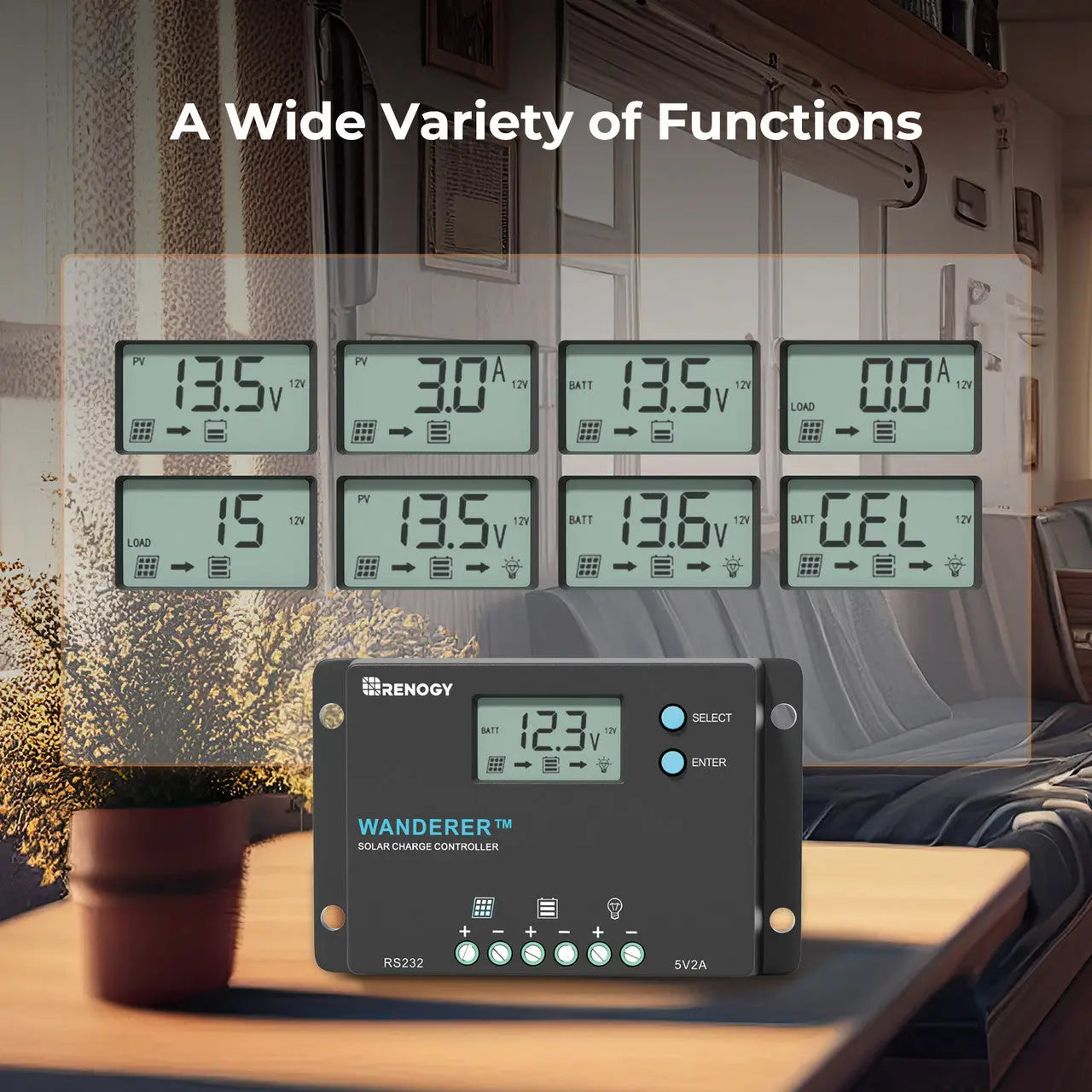 Wanderer 10A PWM Charge Controller with BT1