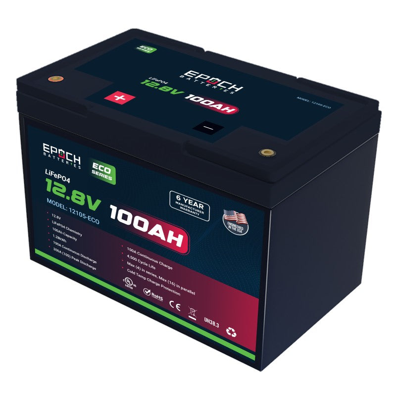 Inverters R Us EPOCH 12V 100Ah Eco Series LiFePO4 Battery