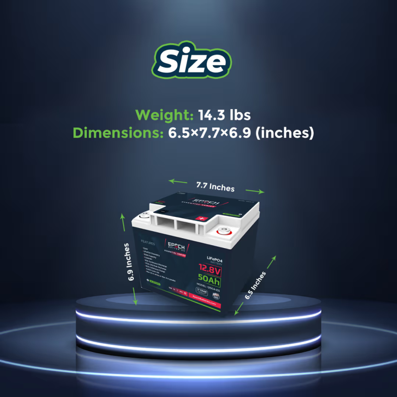 Inverters R Us EPOCH 12V 50Ah Essential Series Bluetooth LiFePO4 Battery