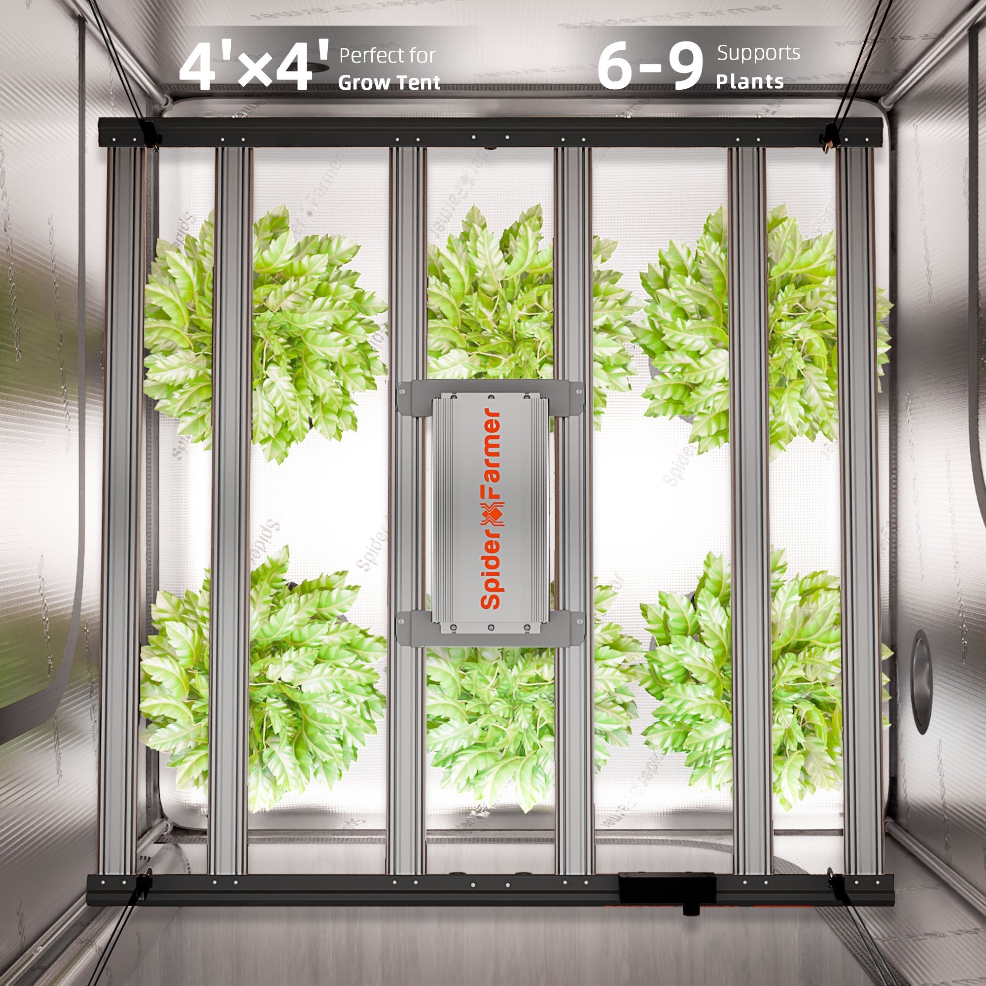 Spider Farmer G5000 480W WiFi & Bluetooth App-Controlled Dimmable Cost effective Full Spectrum High Yield Commercial LED Grow Light for 4X4 Grow Tent
