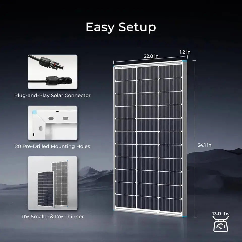 400W 12V Complete Solar Panel Kit with 2.4kWh Batteries