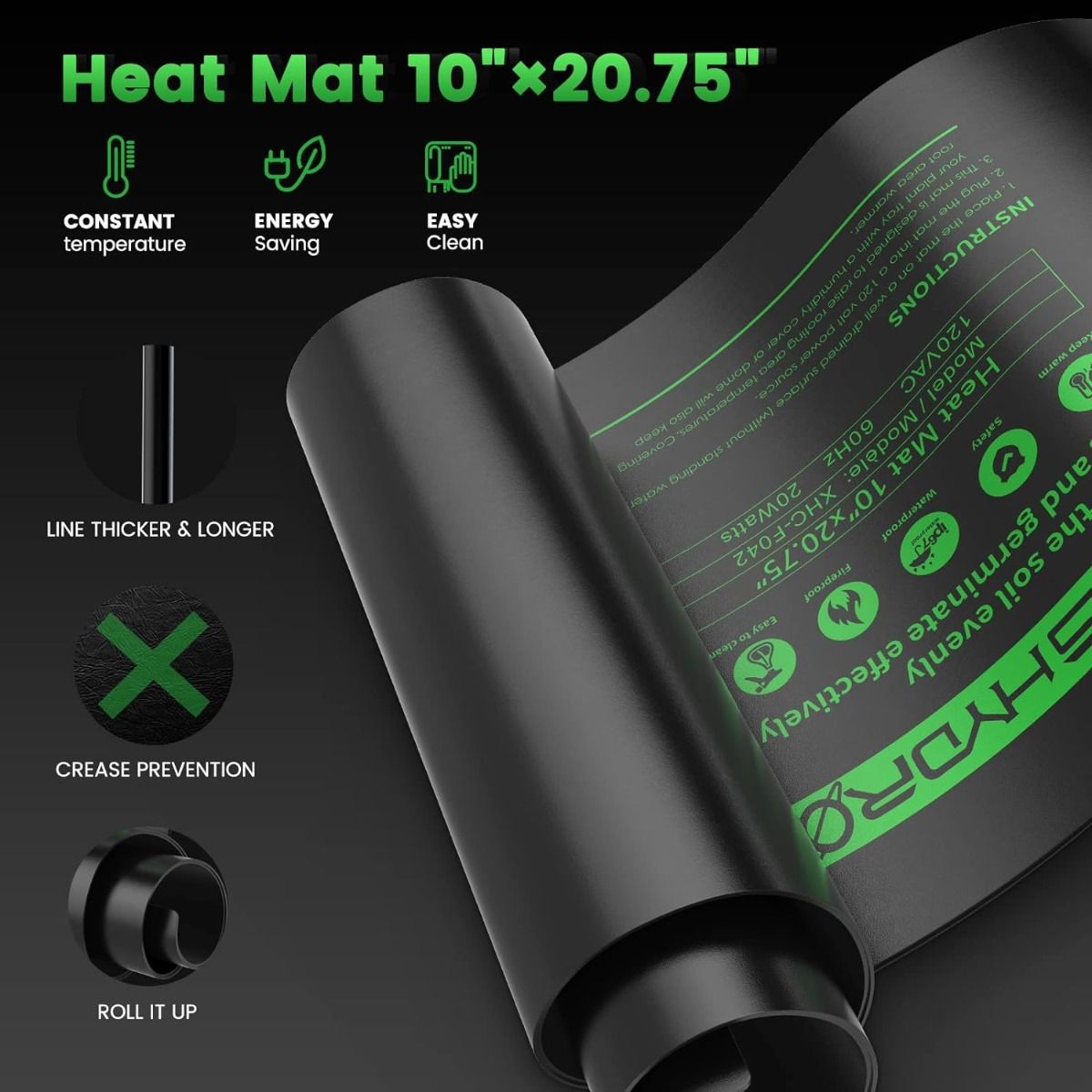 Mars Hydro Seedling Heat Mat Digital Thermostat Combo 10''x20.75'' - Usage View