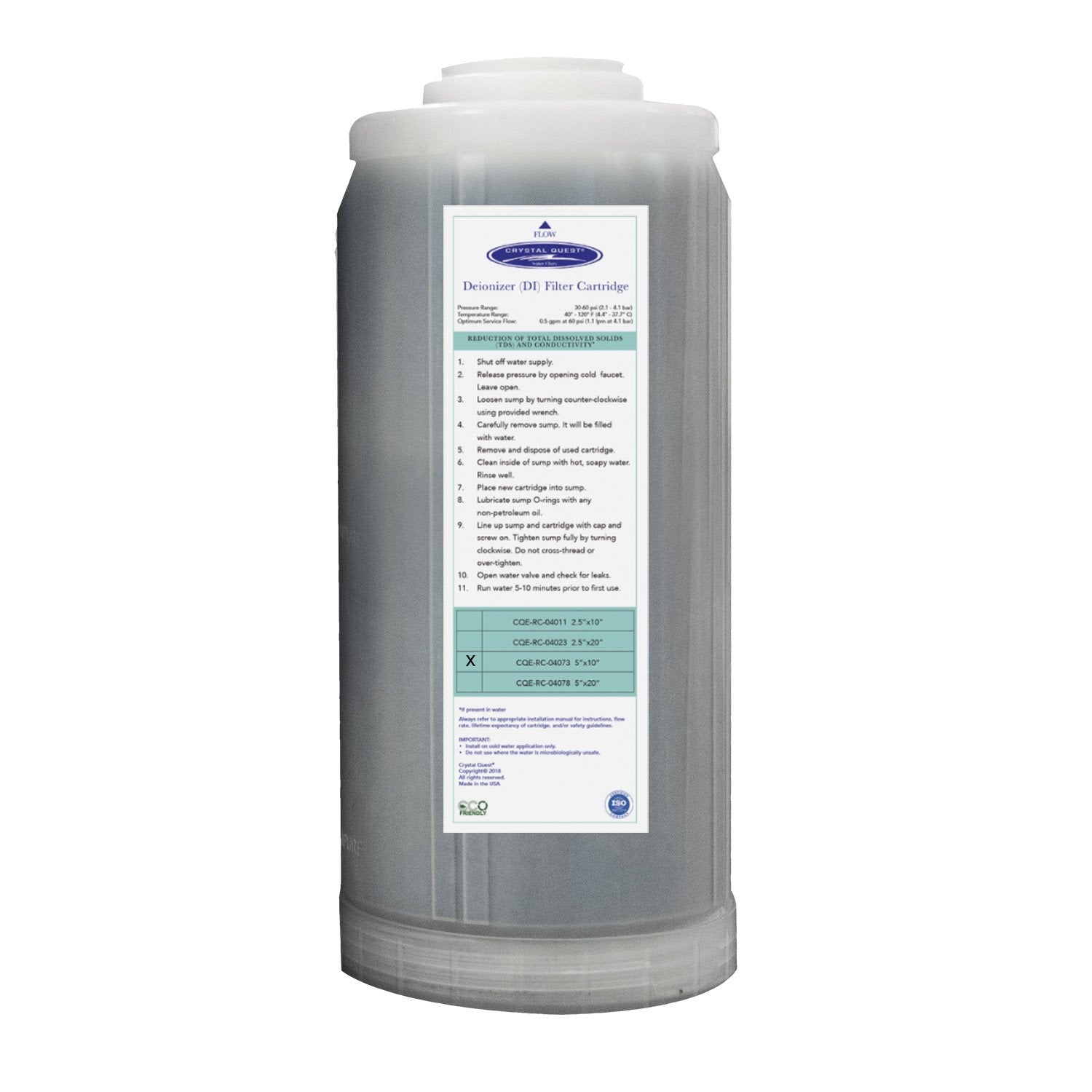 Ultra High Purity DI Resin Cartridge