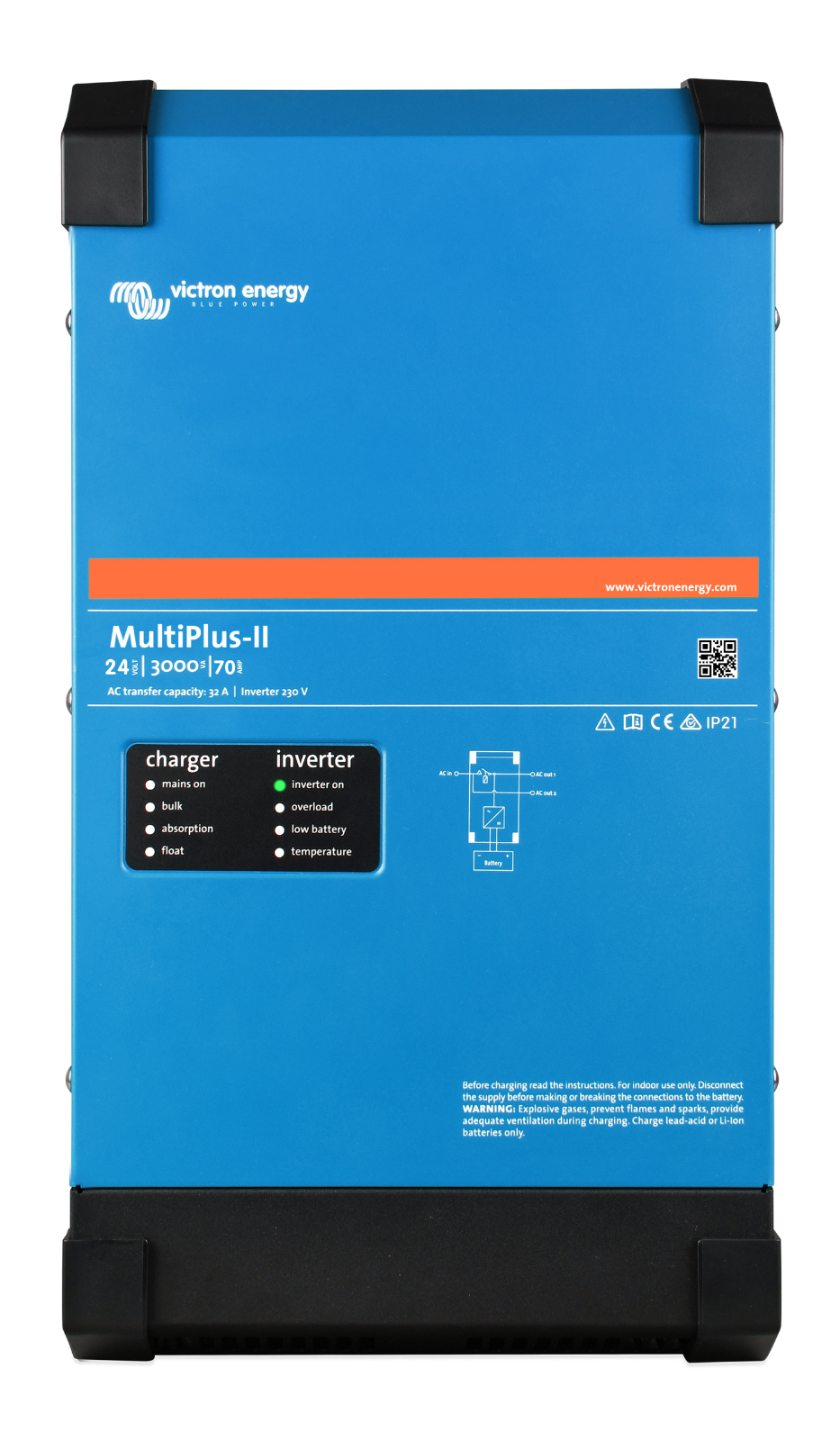 Victron QUA242305130 Quattro-II 24/3000/70-50/50 2x120V
