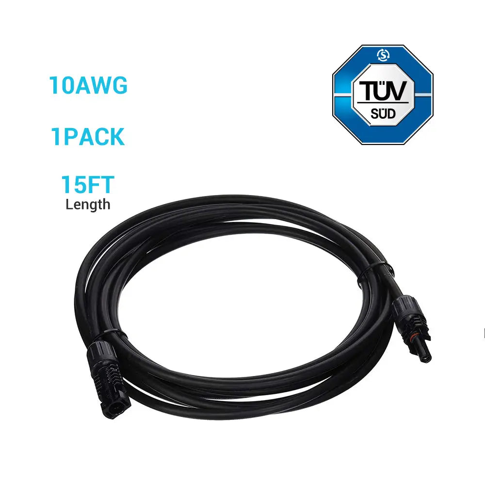 Solar Panel Extension Cable with Male to Female Solar Connectors (Single)