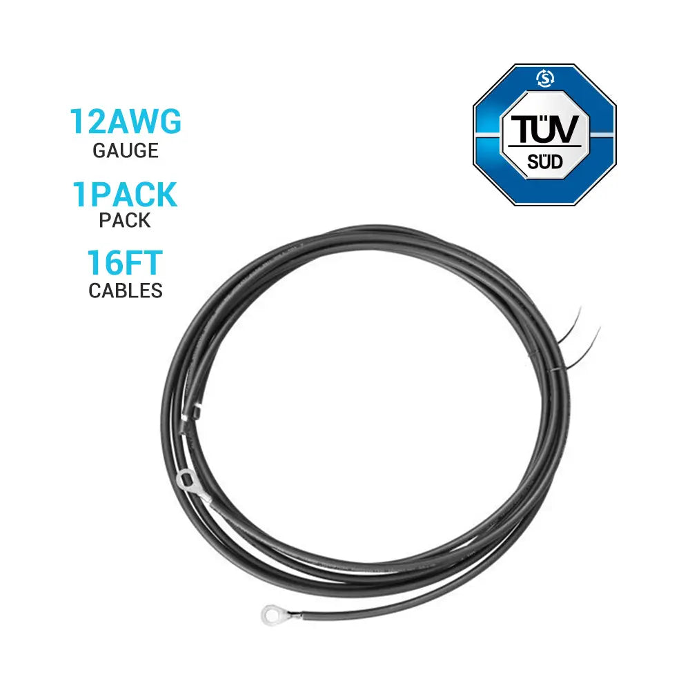 Battery to Charge Controller Tray Cables for 3/8 in Lugs