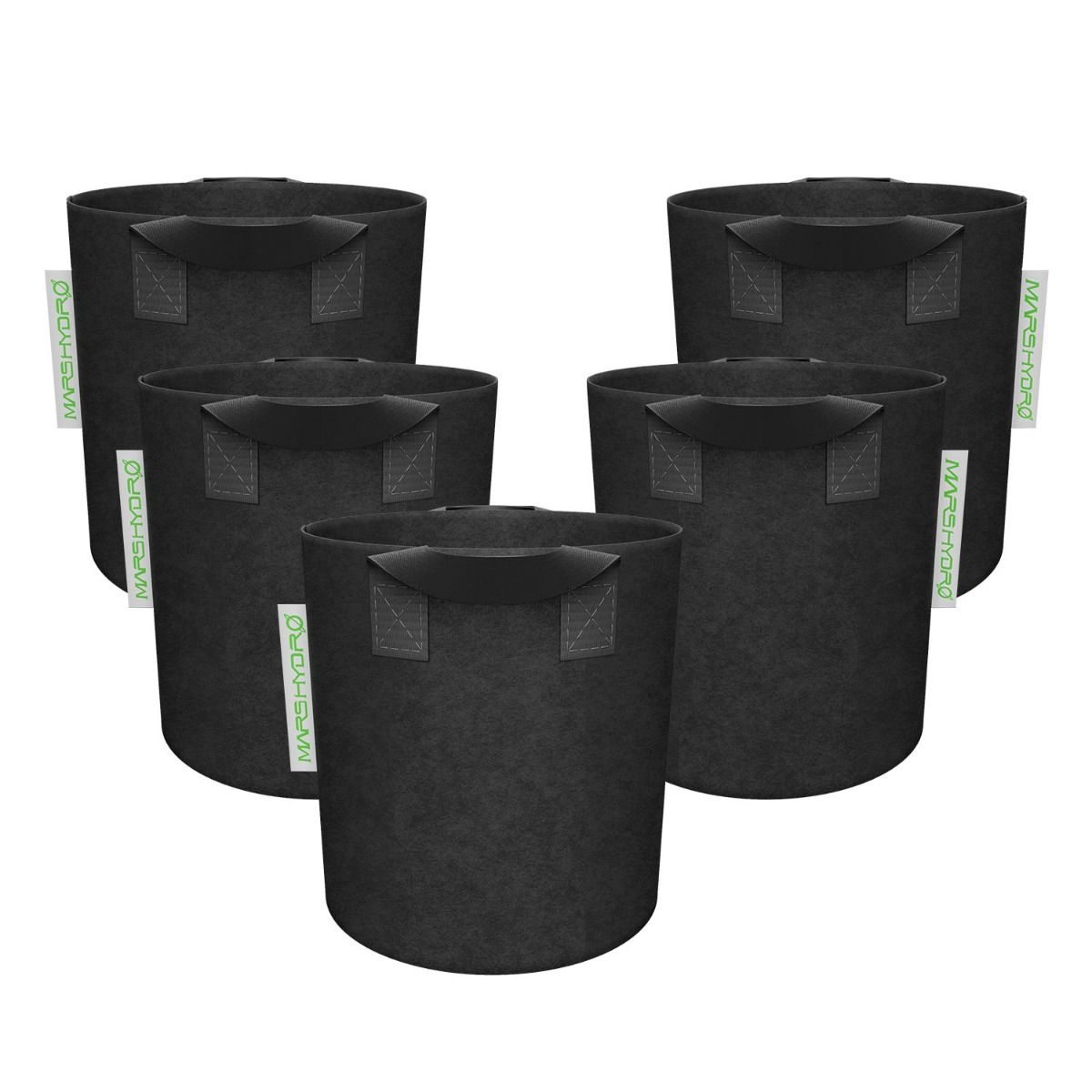 Mars Hydro 5 Gallon Fabric Grow Pot Plant Container (5 Packs) - Front View