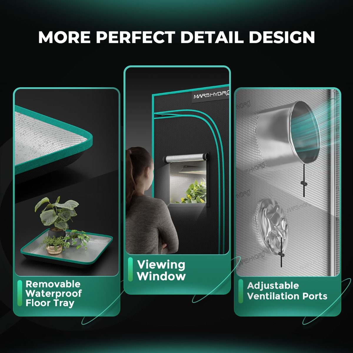 Mars Hydro TSW 2000 LED Grow Light + 4'X4'(48"x48"x80") Indoor Complete Grow Tent Kits - Packaging View
