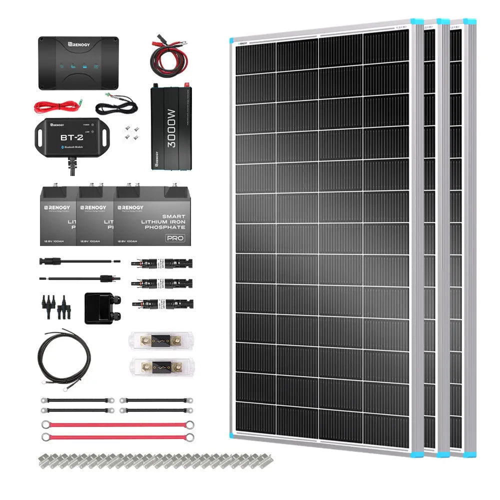 600W 12V Solar Panel Kit with DC-DC Assembly