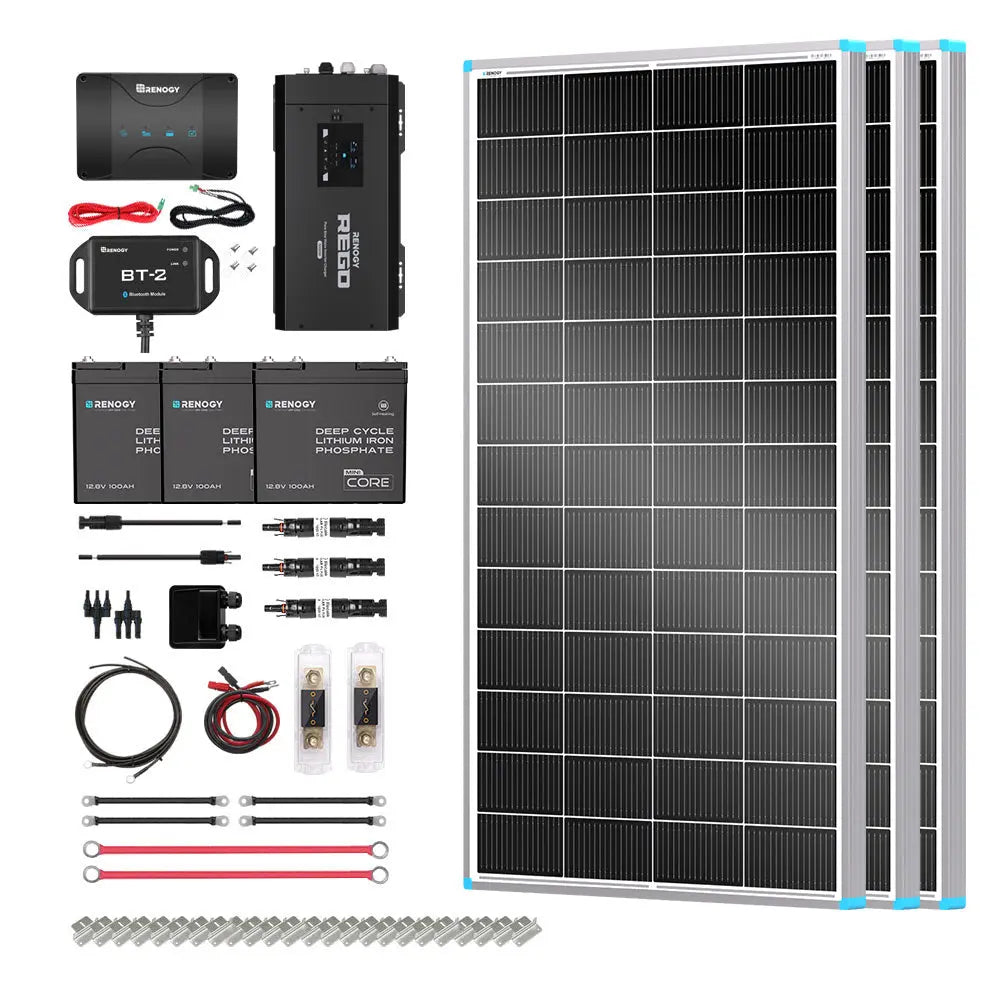 600W 12V Solar Panel Kit with DC-DC Assembly