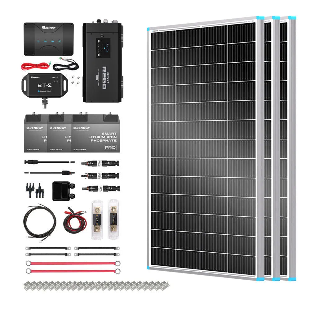600W 12V Solar Panel Kit with DC-DC Assembly