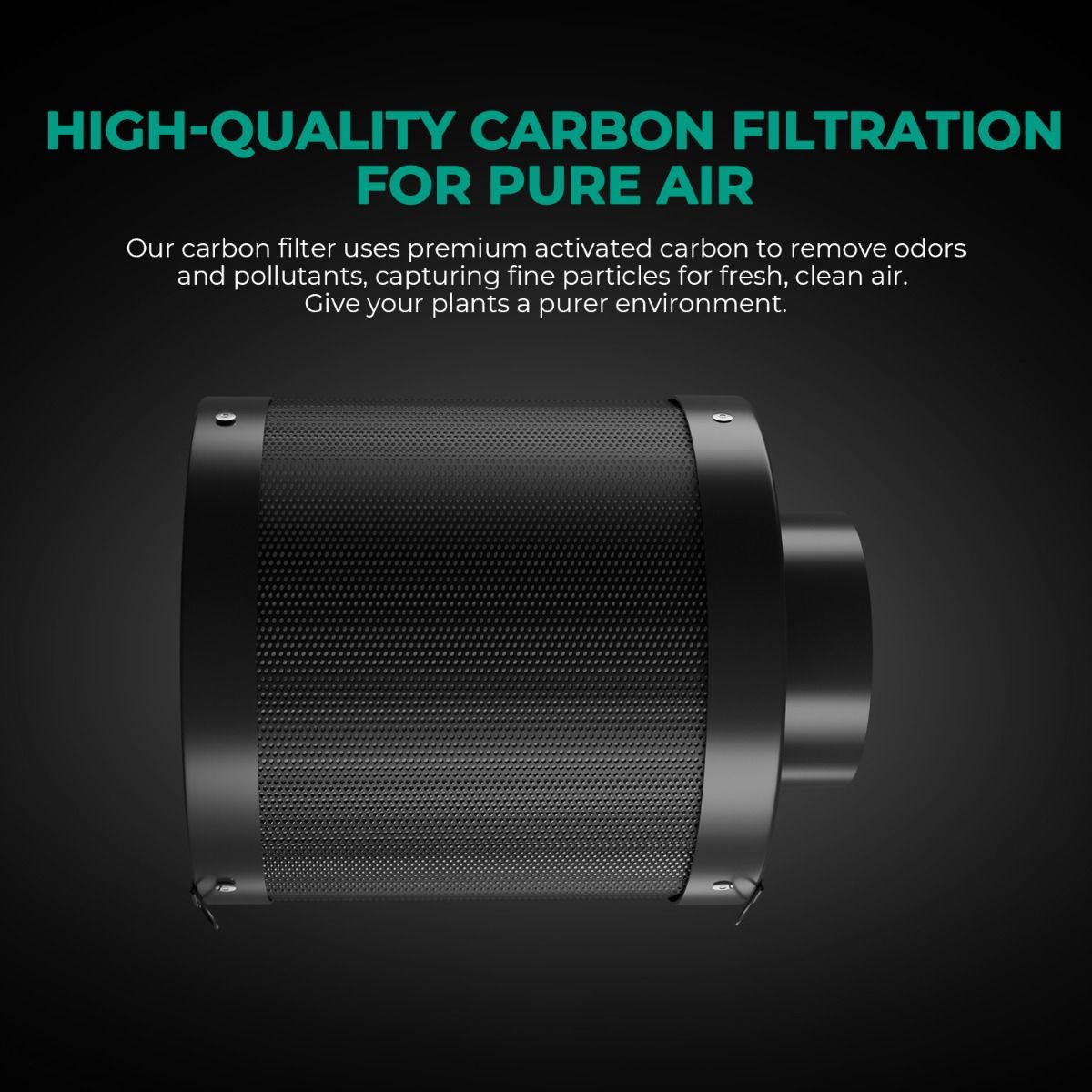 Mars Hydro 6 Inch Refillable Carbon Filter Odor Control (Pre-order ship before Mar. 15) - Detail View