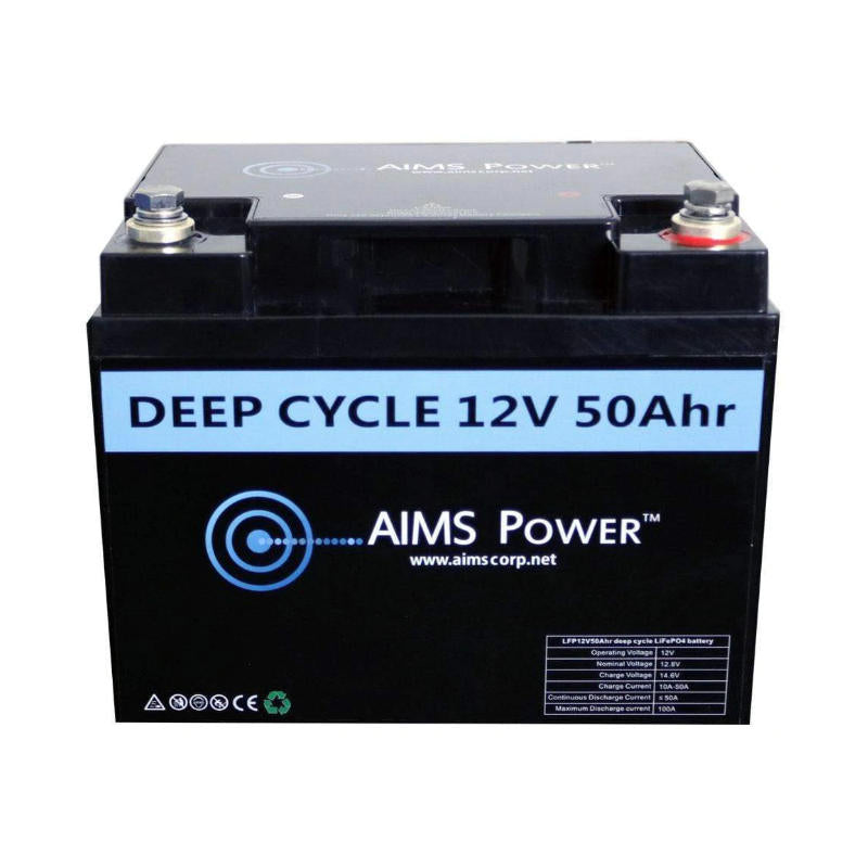 Inverters R Us AIMS LFP12V50A LiFePO4 50Ah 12V Deep Cycle Lithium Battery