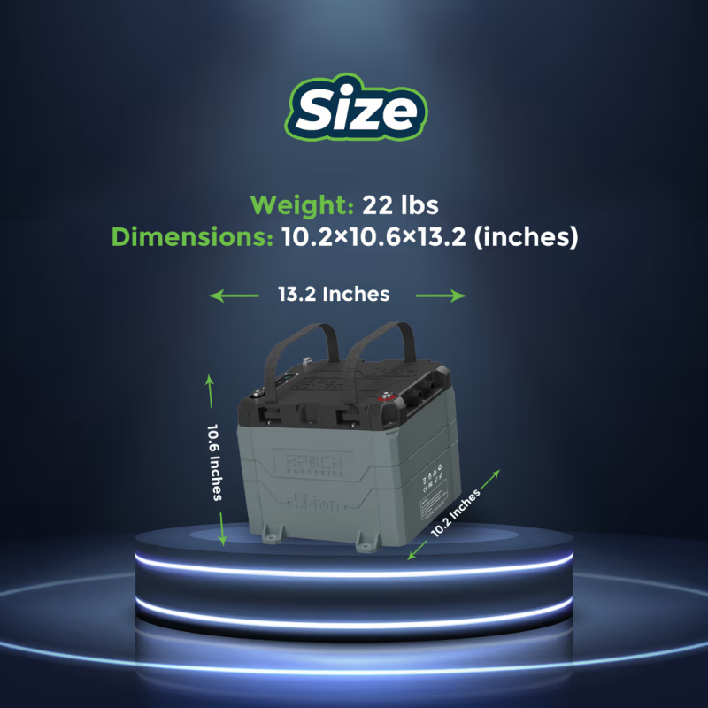 Inverters R Us EPOCH 12V 50Ah LiFePO4 Lithium Battery Bluetooth Heating Waterproof