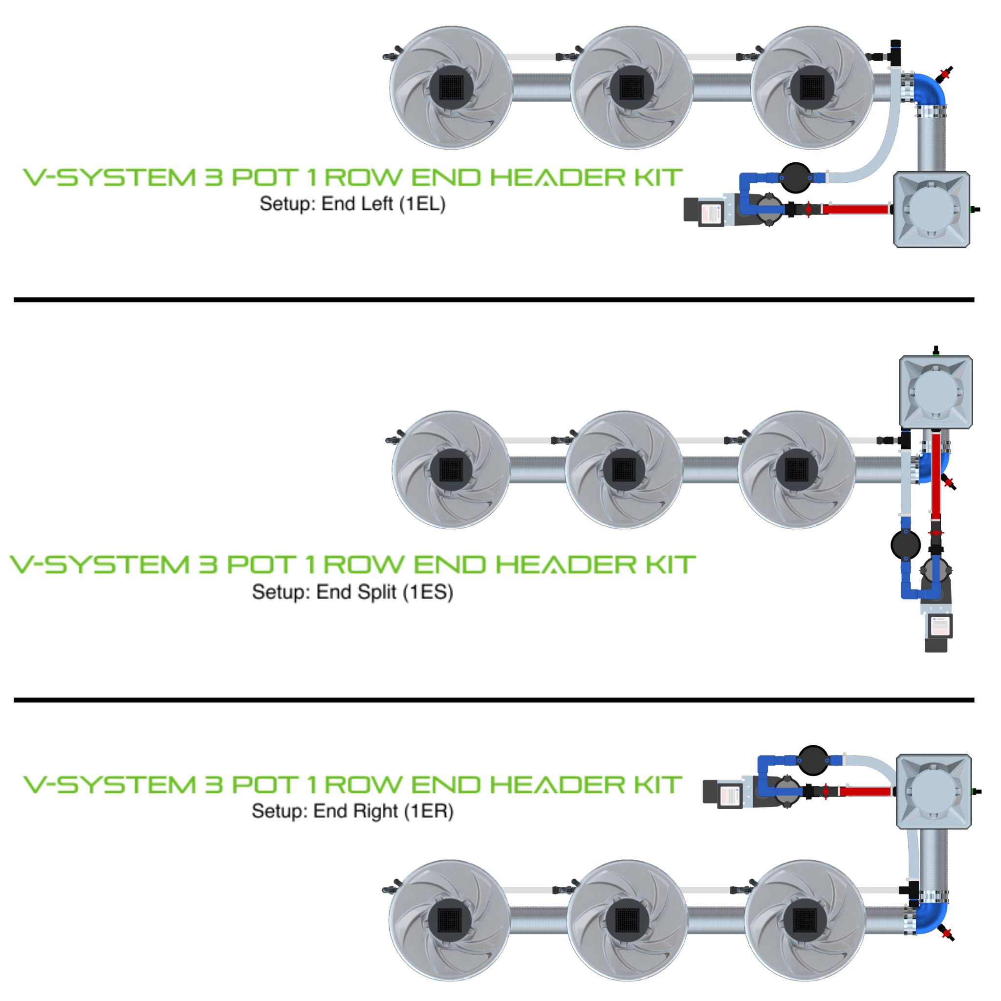 ALIEN V-SYSTEM 3 Pot 1 Row Kit