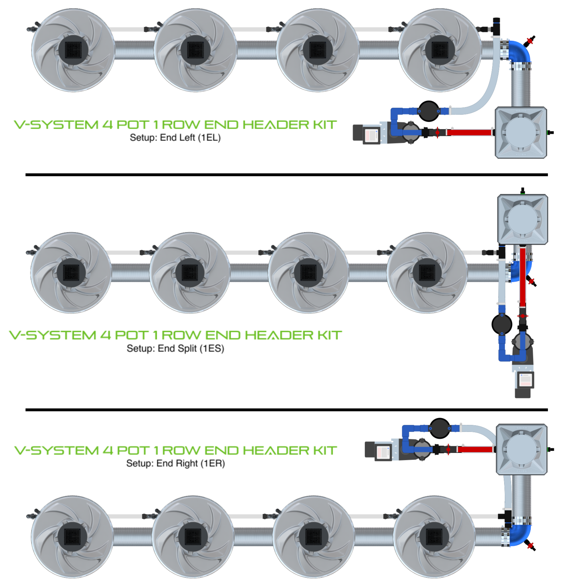 ALIEN V-SYSTEM 4 Pot 1 Row Kit