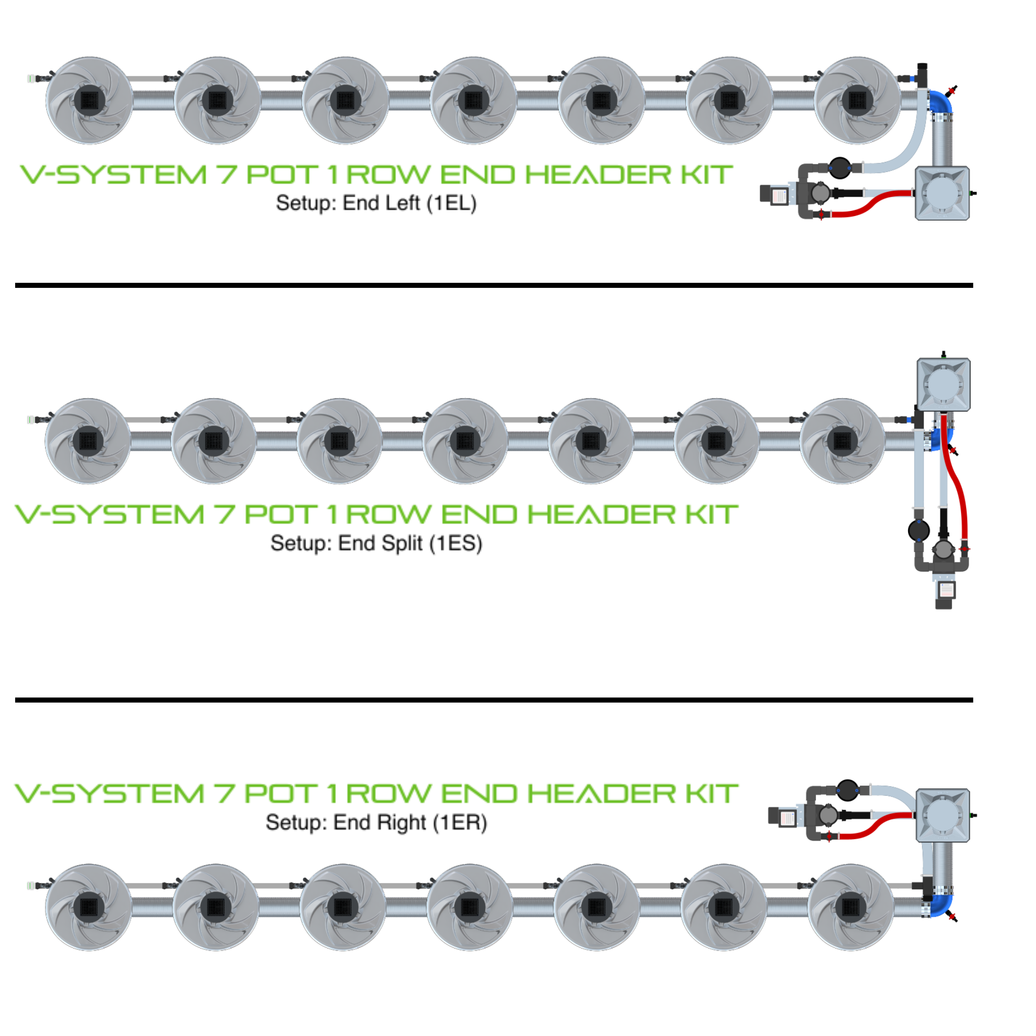 ALIEN V-SYSTEM 7 Pot 1 Row Kit
