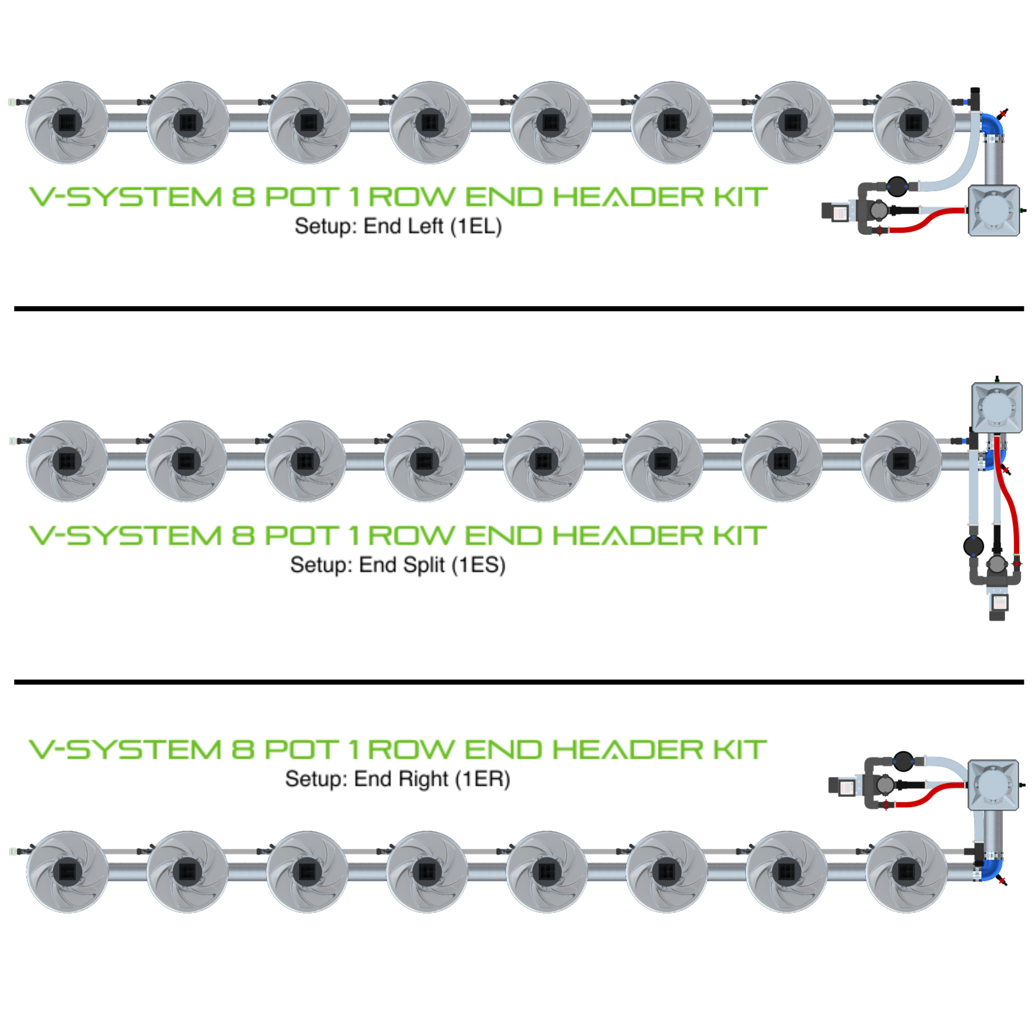 ALIEN V-SYSTEM 8 Pot 1 Row Kit