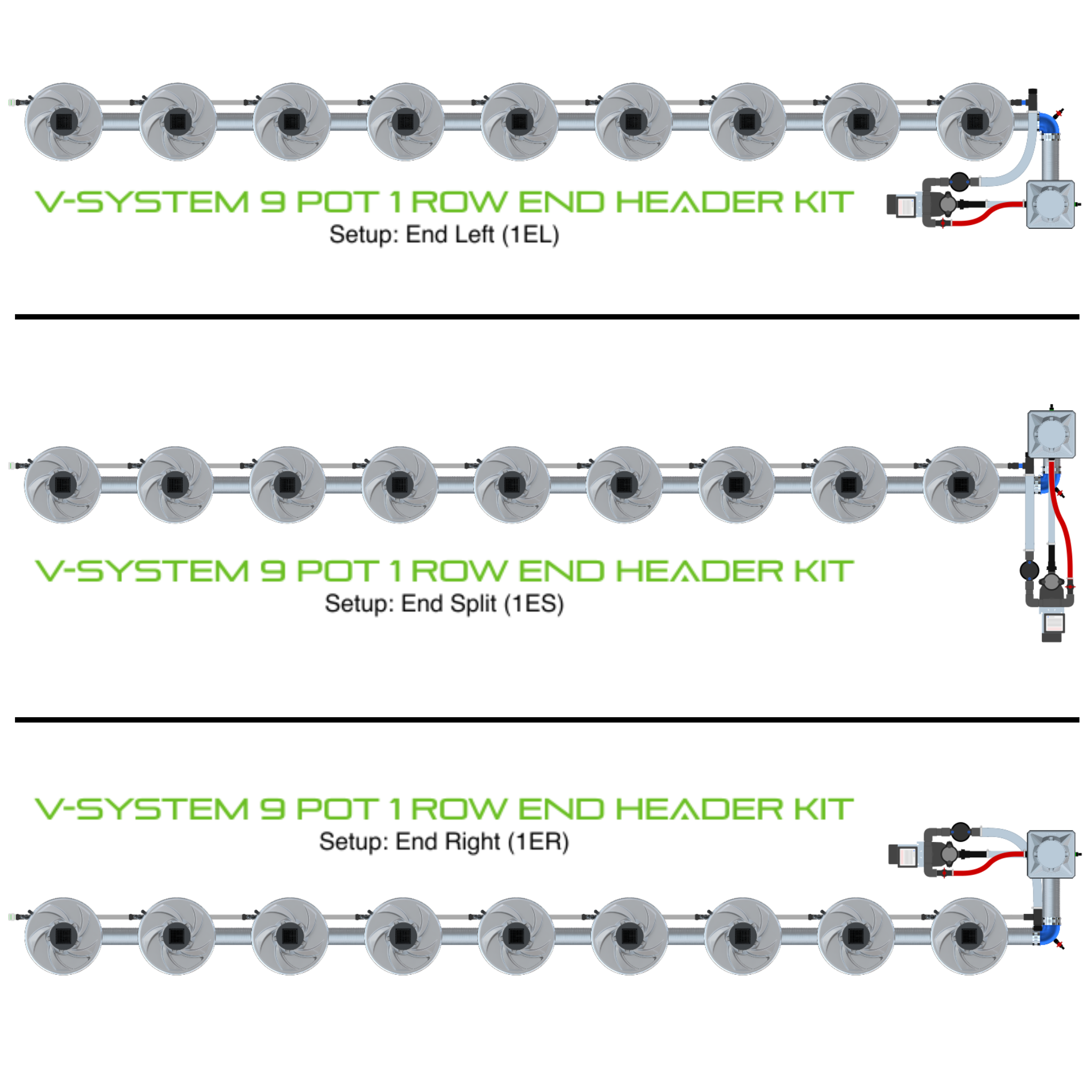 ALIEN V-SYSTEM 9 Pot 1 Row Kit