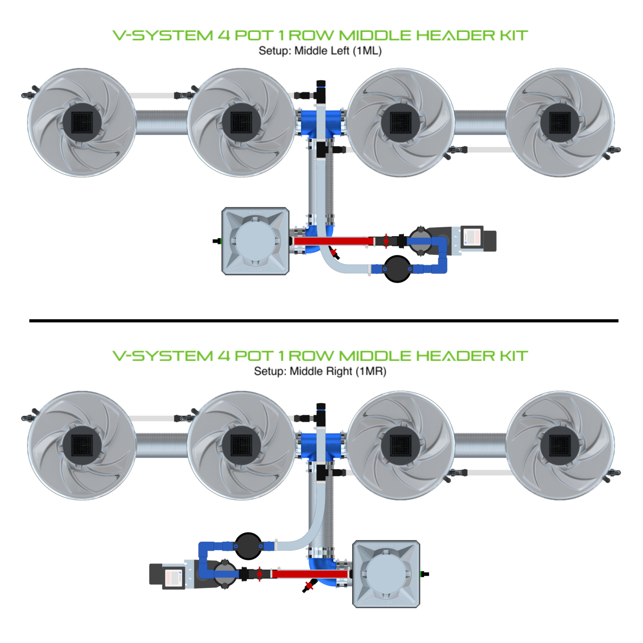 ALIEN V-SYSTEM 4 Pot 1 Row Kit