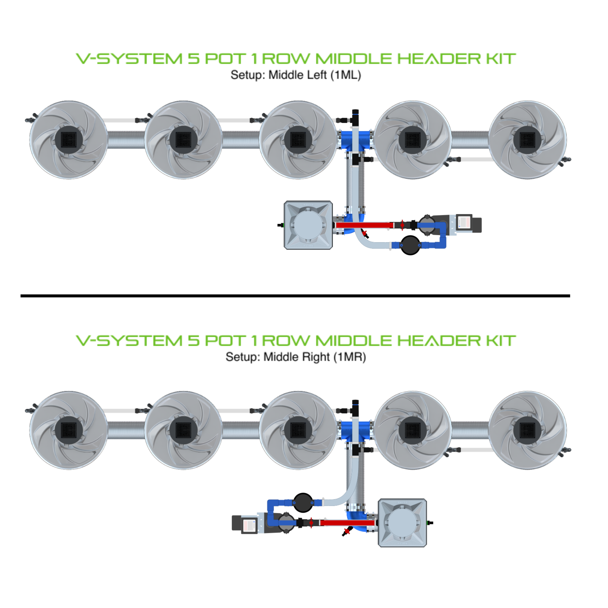 ALIEN V-SYSTEM 5 Pot 1 Row Kit