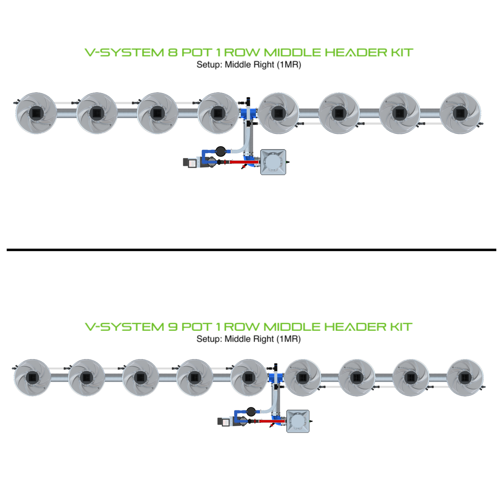 ALIEN V-SYSTEM 8 Pot 1 Row Kit