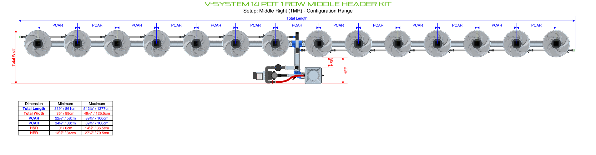 ALIEN V-SYSTEM 14 Pot 1 Row Kit