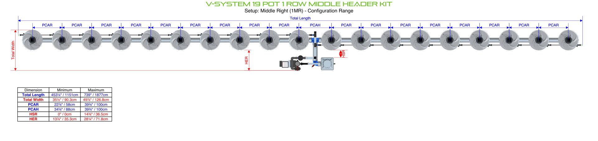 ALIEN V-SYSTEM 19 Pot 1 Row Kit