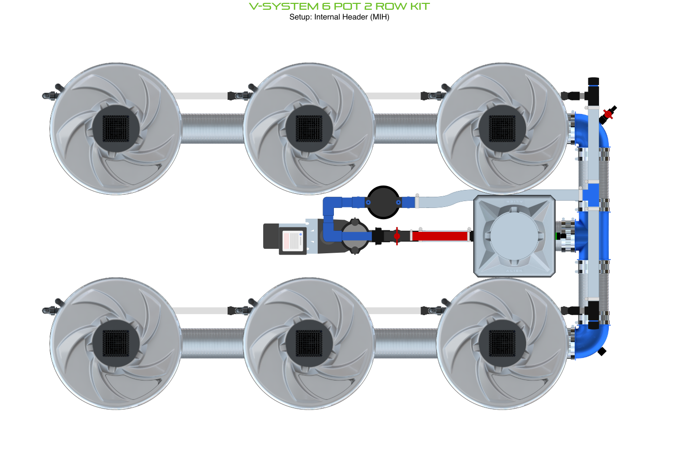 ALIEN V-SYSTEM 6 Pot 2 Row Kit