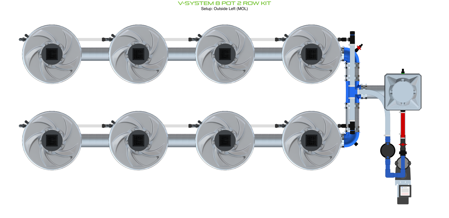 ALIEN V-SYSTEM 8 Pot 2 Row Kit