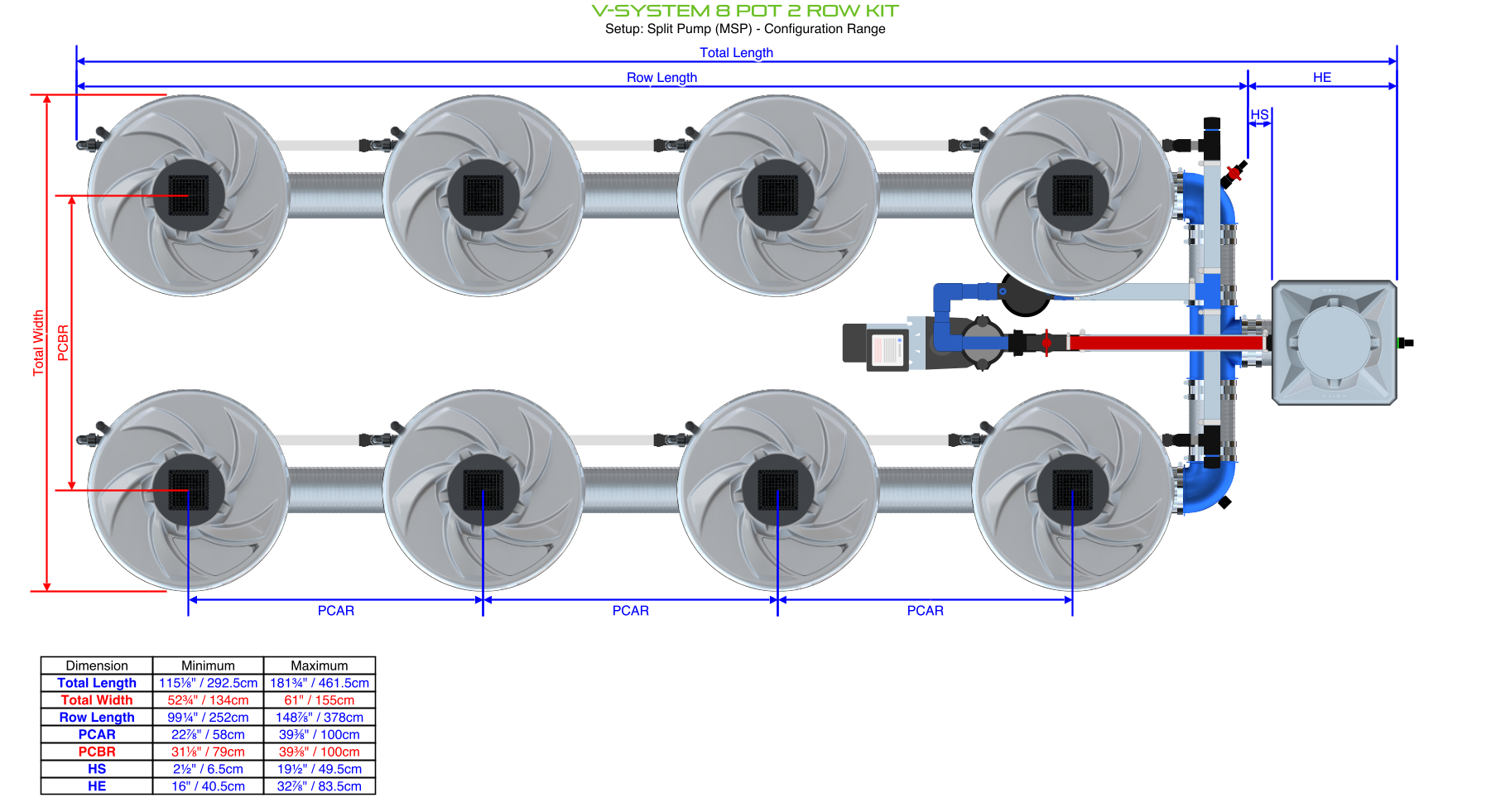 ALIEN V-SYSTEM 8 Pot 2 Row Kit