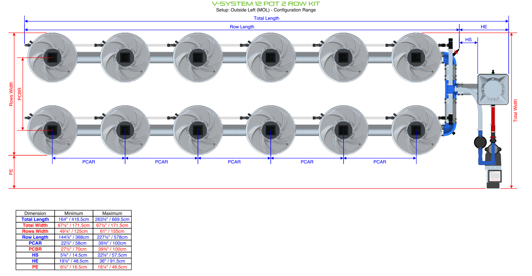 ALIEN V-SYSTEM 12 Pot 2 Row Kit