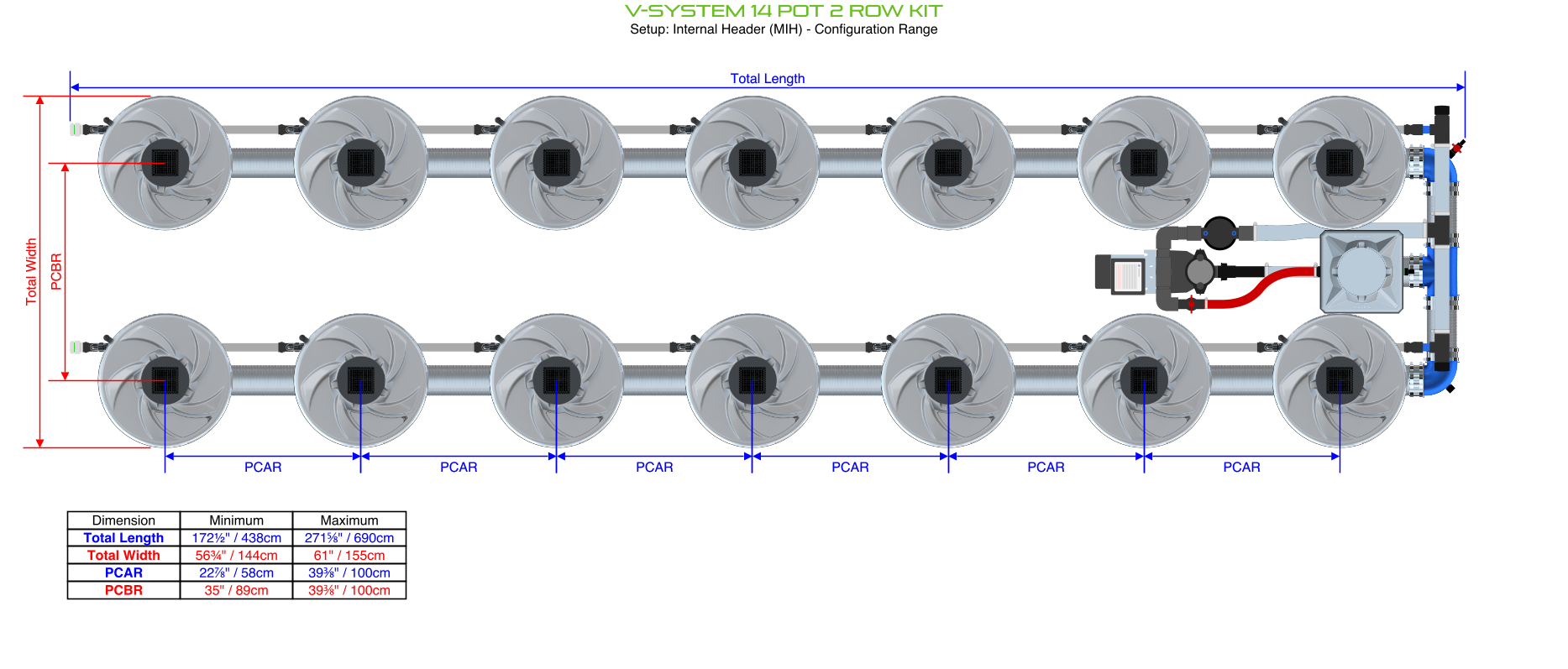 ALIEN V-SYSTEM 14 Pot 2 Row Kit
