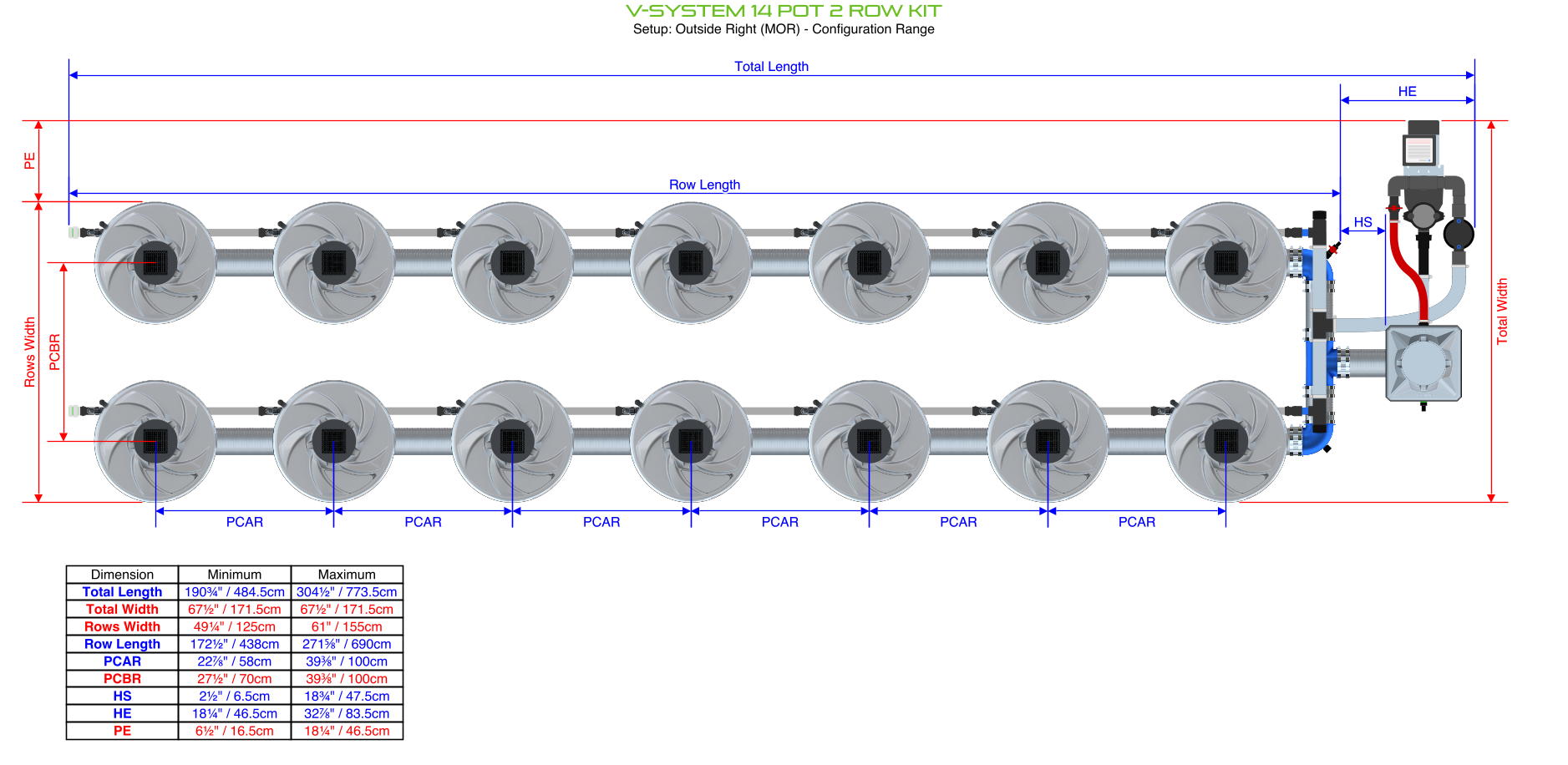 ALIEN V-SYSTEM 14 Pot 2 Row Kit