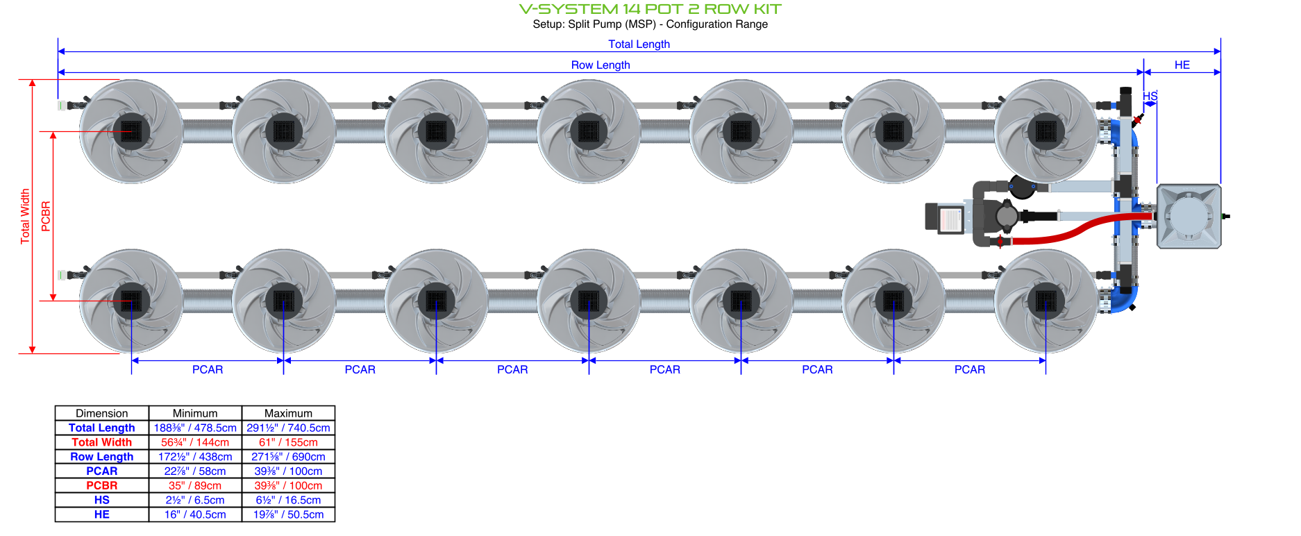 ALIEN V-SYSTEM 14 Pot 2 Row Kit