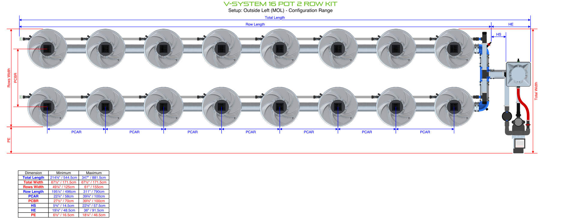 ALIEN V-SYSTEM 16 Pot 2 Row Kit
