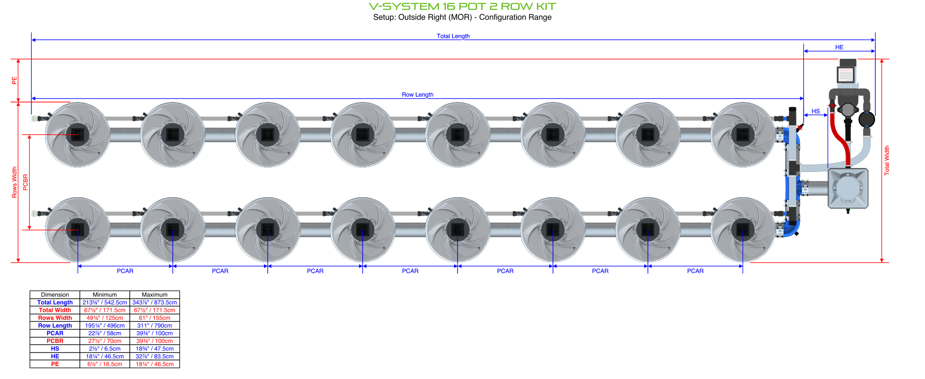 ALIEN V-SYSTEM 16 Pot 2 Row Kit