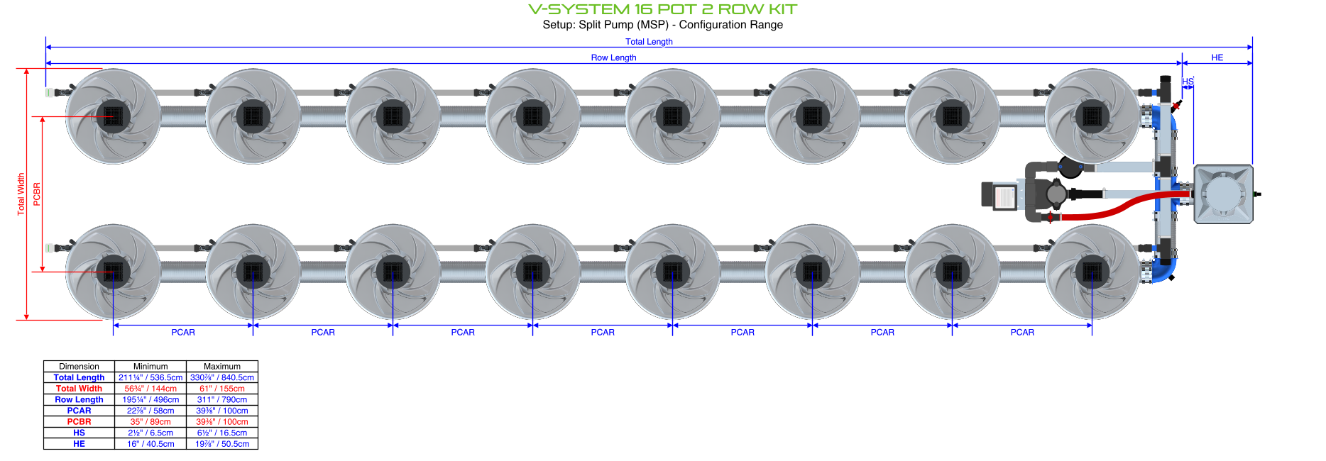 ALIEN V-SYSTEM 16 Pot 2 Row Kit