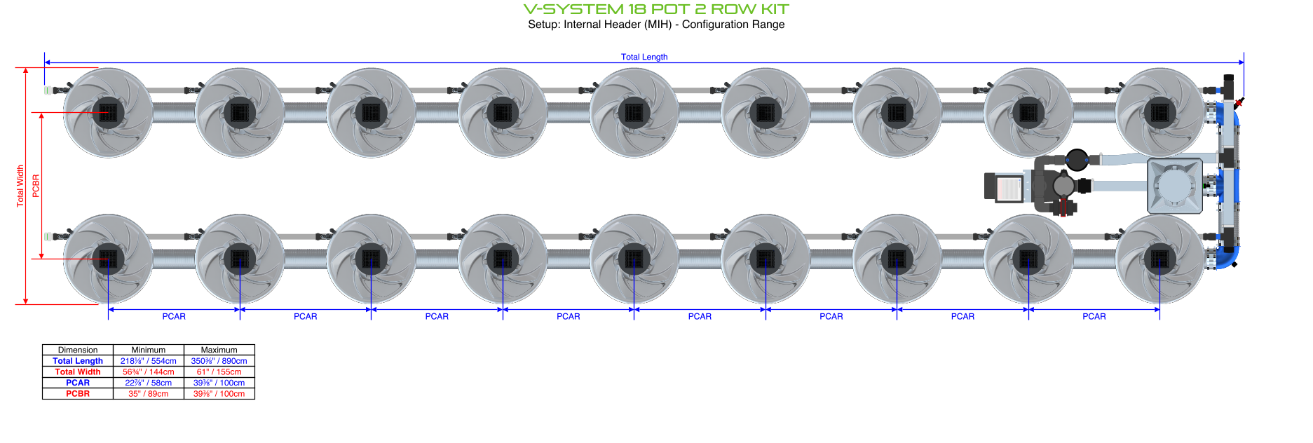 ALIEN V-SYSTEM 18 Pot 2 Row Kit