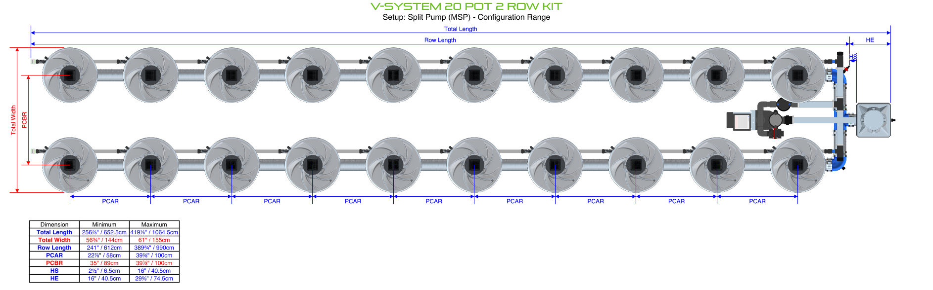ALIEN V-SYSTEM 20 Pot 2 Row Kit