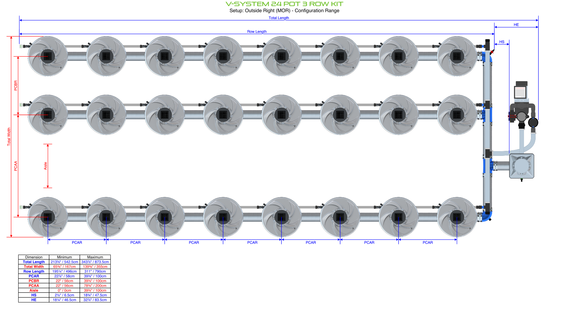 ALIEN V-SYSTEM 24 Pot 3 Row Kit
