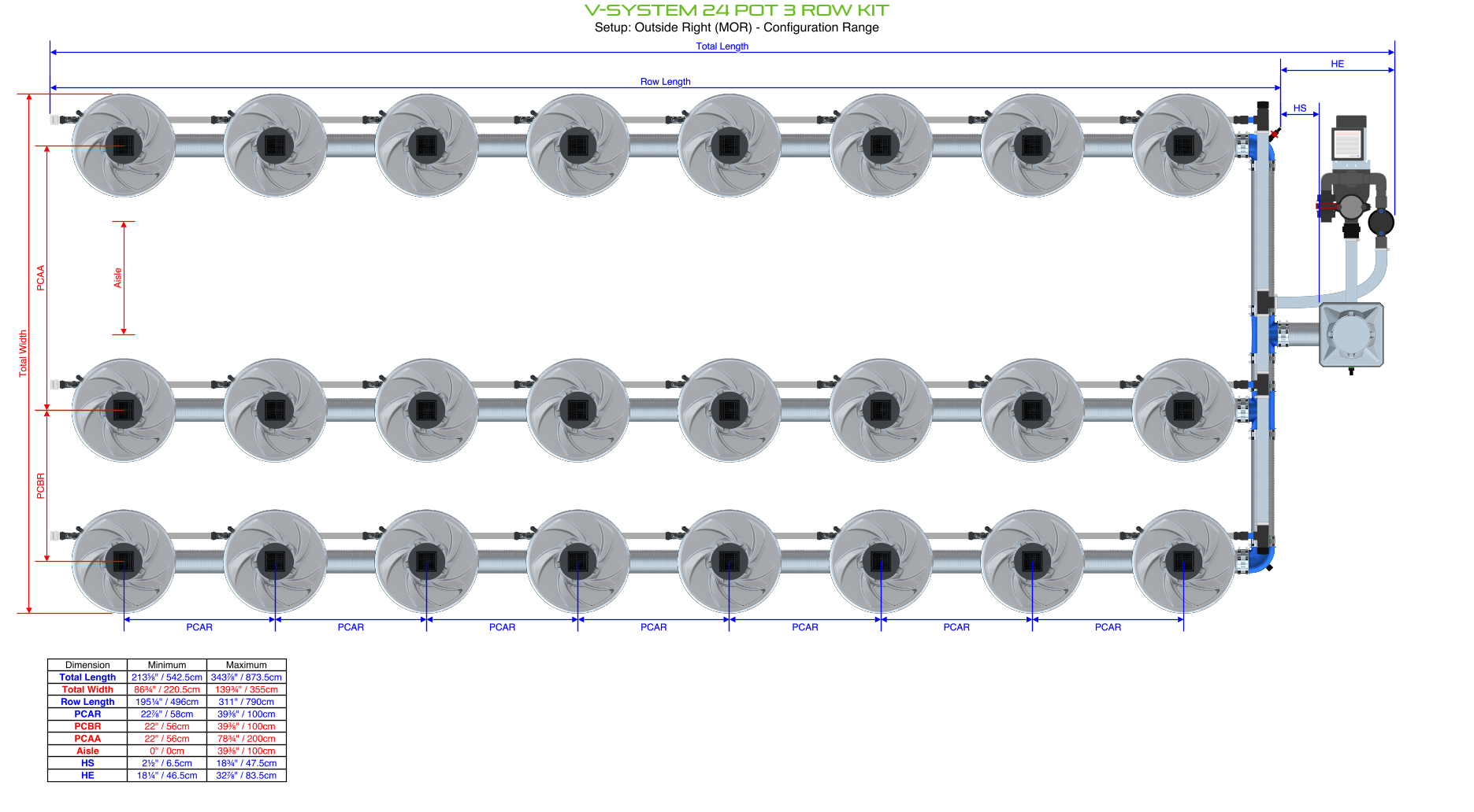 ALIEN V-SYSTEM 24 Pot 3 Row Kit
