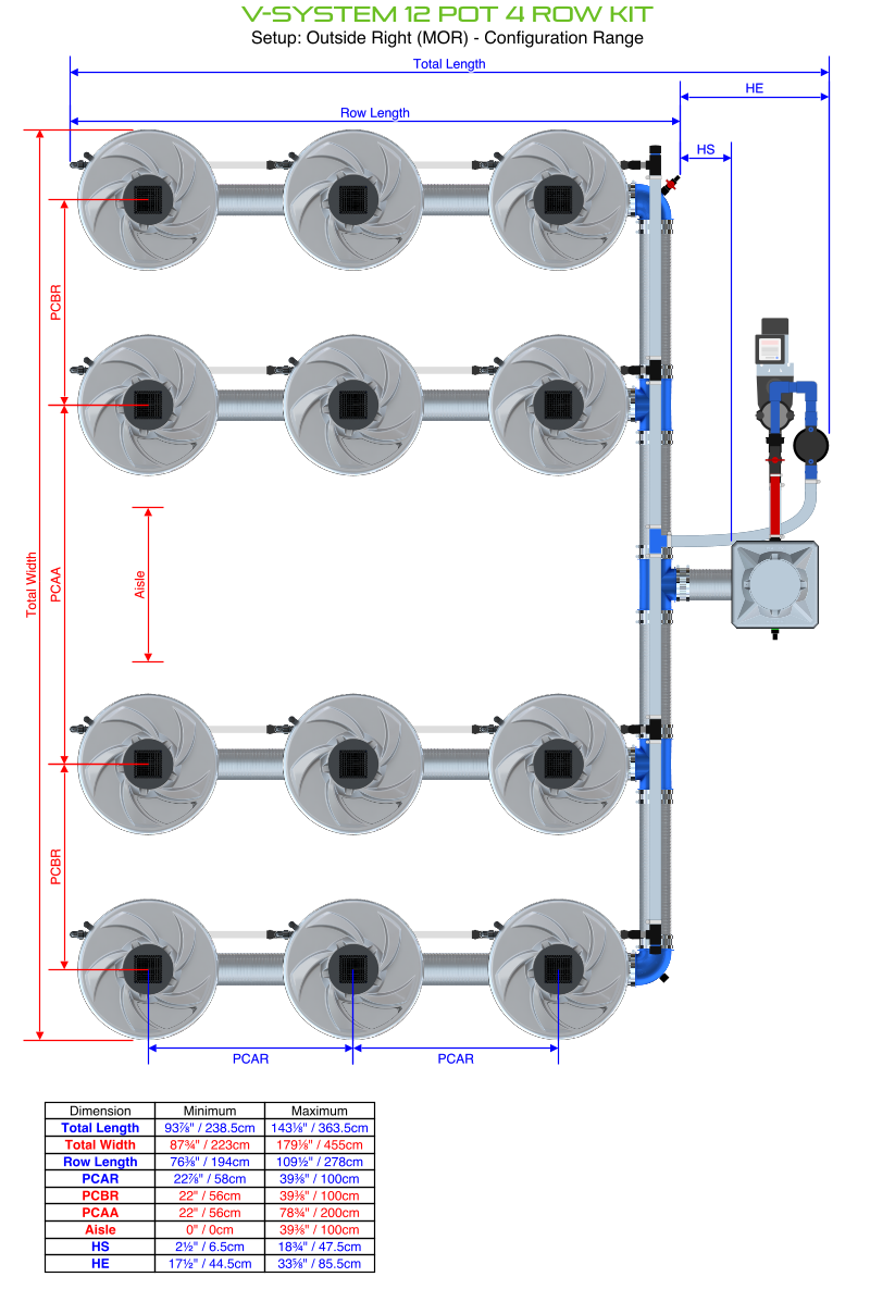 ALIEN V-SYSTEM 12 Pot 4 Row Kit