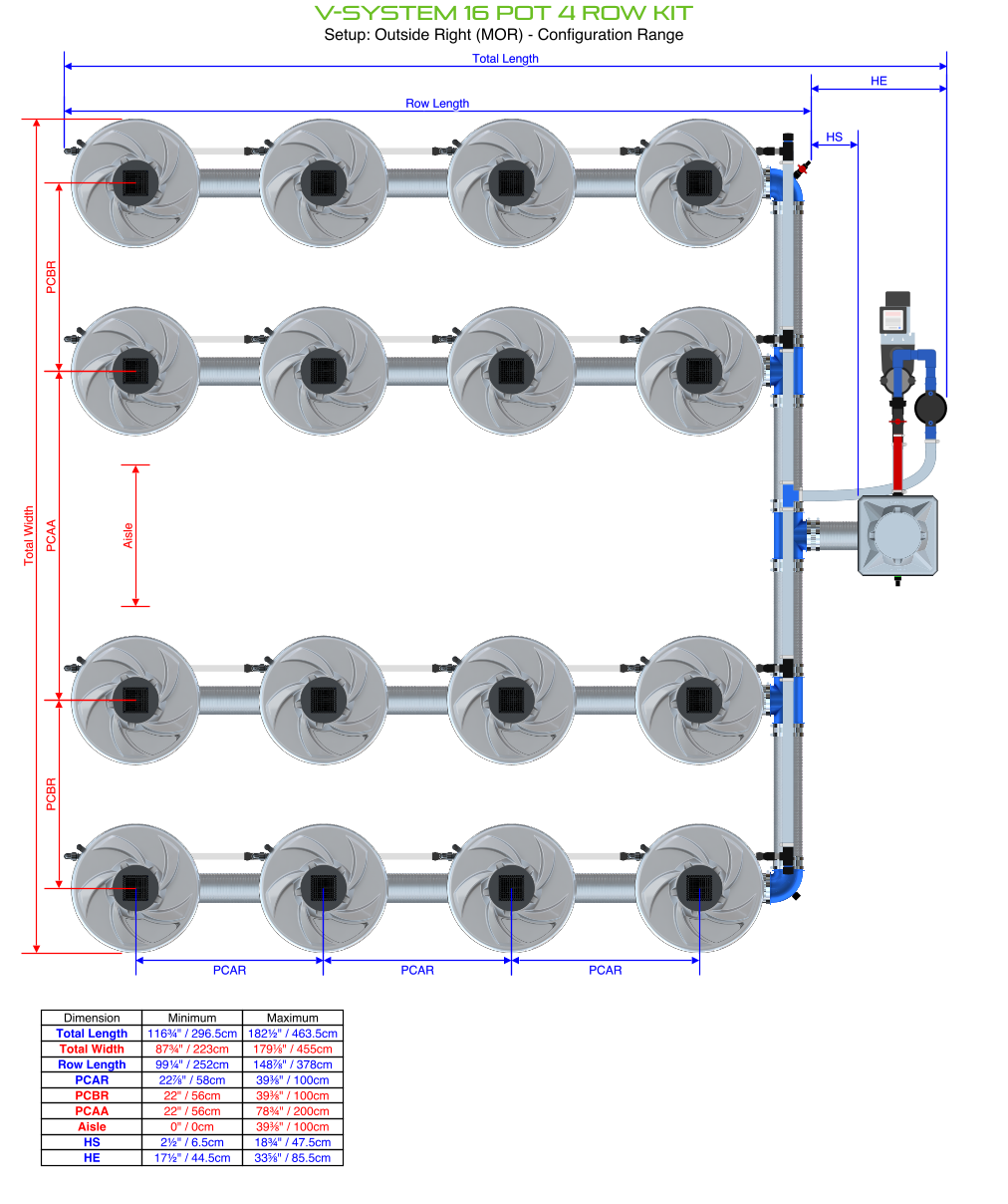 ALIEN V-SYSTEM 16 Pot 4 Row Kit