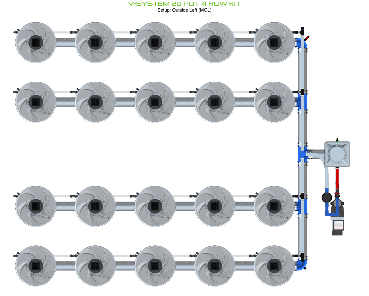 ALIEN V-SYSTEM 20 Pot 4 Row Kit