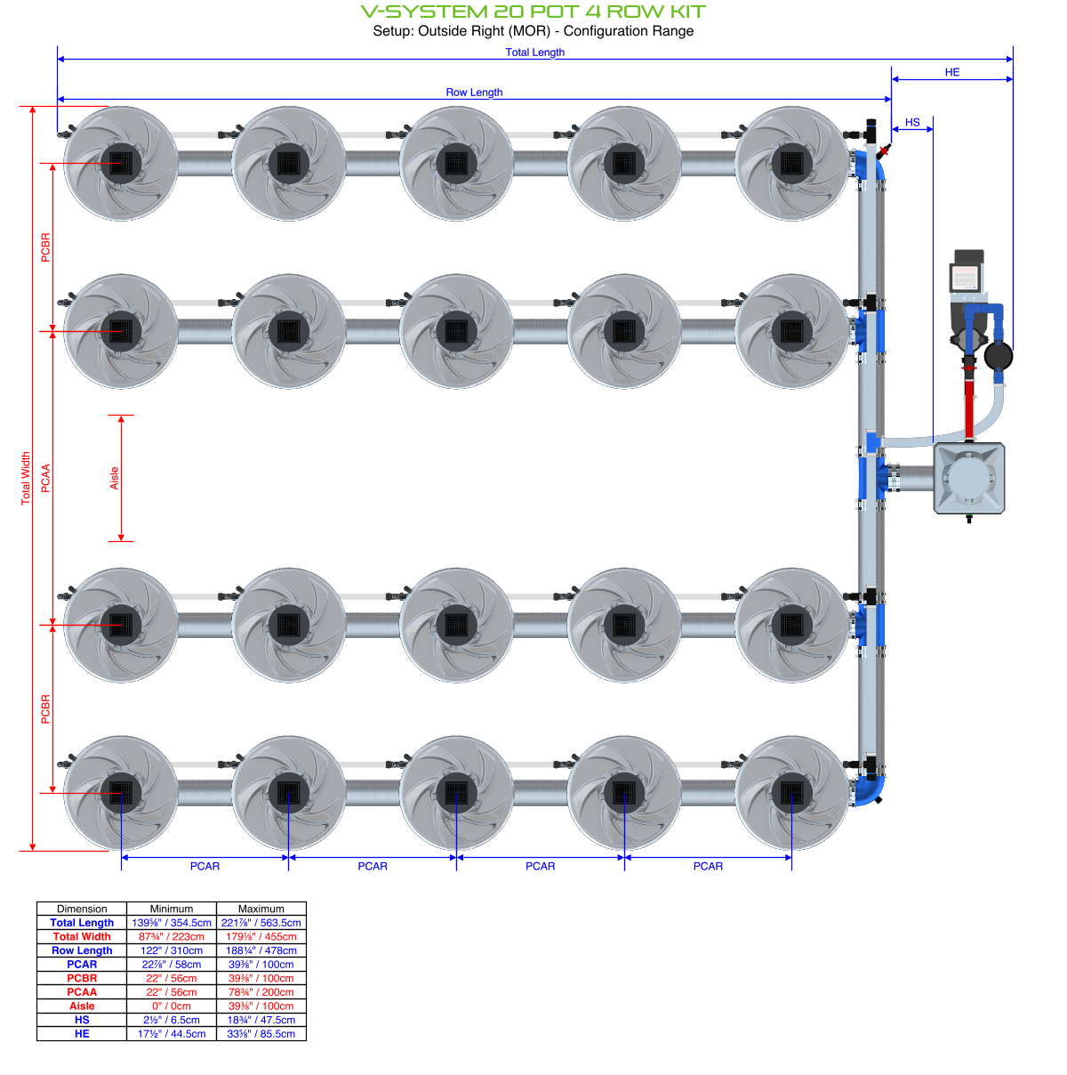 ALIEN V-SYSTEM 20 Pot 4 Row Kit