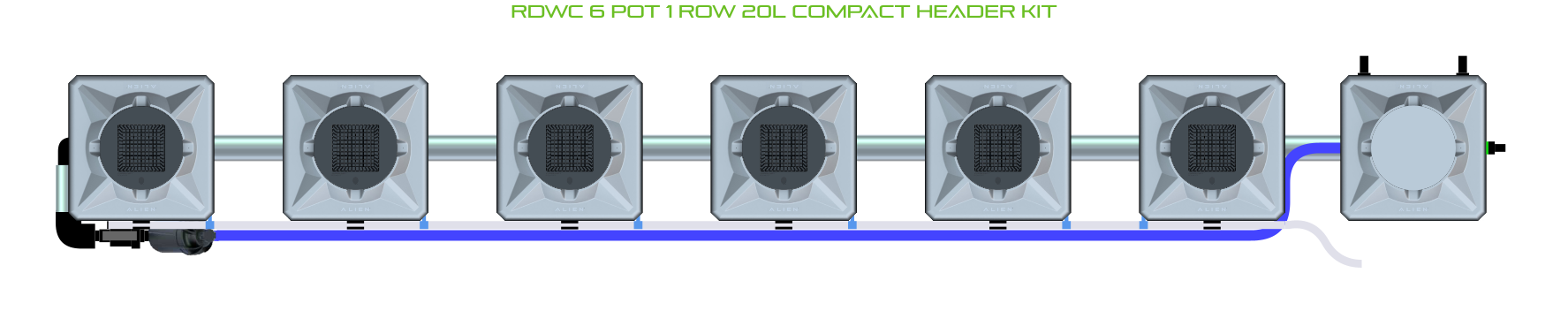 ALIEN RDWC 6 Pot 1 Row Kit